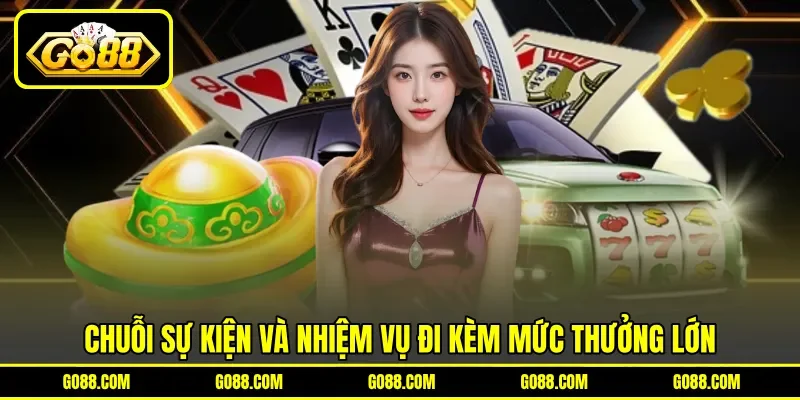 Chuỗi sự kiện và nhiệm vụ đi kèm mức thưởng lớn Chuỗi sự kiện và nhiệm vụ đi kèm mức thưởng lớn